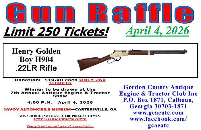 2026 Spring Show Golden Boy Rifle Raffle